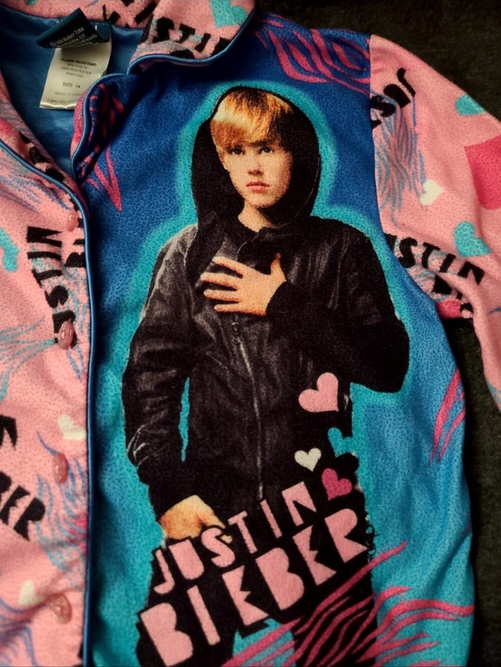 Justin Bieber Matching Pajamas Set Vintage/Rare